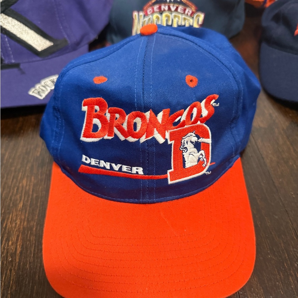 Vintage Broncos, Rockies, Nuggets hats and Broncos Duffle bag - Picture 2 of 8